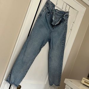 Old Navy Extra High-Waisted Sky-Hi Straight Raw-Hem Jeans for Women